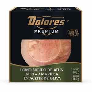 Atún Dolores premium aleta amarilla en aceite de oliva 140 g