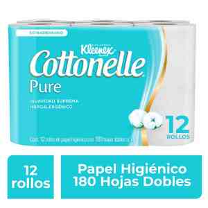 Papel Higiénico Kleenex Cottonelle Pure 12 Rollos