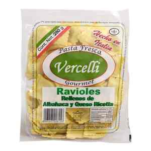 Ravioles Vercelli rellenos de albahaca y queso ricotta 250 g