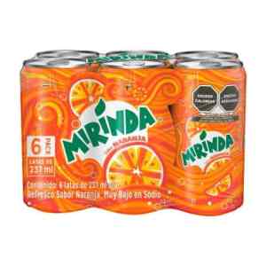 Refresco Mirinda 6 pzas de 237 ml c/u
