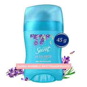 Desodorante Secret pH Balanced Lavender en barra invisible para mujer 45 g