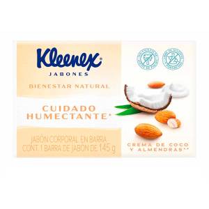 Jabón en Barra Kleenex Cuidado Humectante Crema de Coco y Almendras 145g