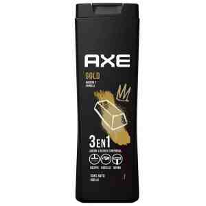 Jabón líquido corporal Axe gold 3 en 1 madera y vainilla 400 ml