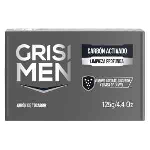 JABON EN BARRA CARBÓN ACTIVADO GRISI MEN 125 GRS