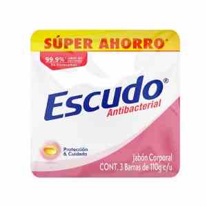JABON EN BARRA ROSA ESCUDO 3 PACK 110 GRS