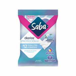 Toallitas Húmedas Saba Diarios +Protección-V 12pzas