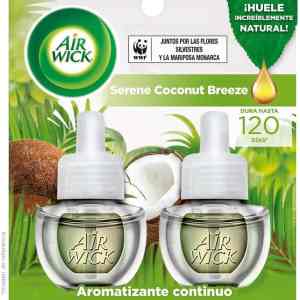 Air Wick® Aromatizante de Ambiente Eléctrico 2 Repuestos Coconut Breeze 20 ml c/u