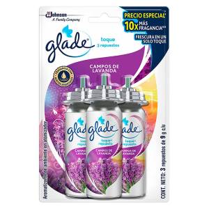 Repuesto para Aromatizante Glade Toque Campos de Lavanda 3 Repuestos de 9g